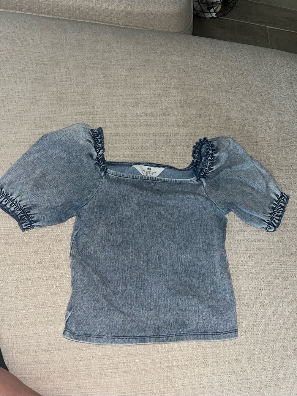 H&M Light Blue Denim Top